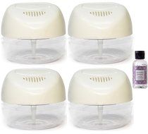 4 New Fresh Aire Machines with Rainbow Rainmate Lavender Fragrance. White Color with 6 LED Color Changing Lights
