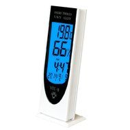 Kayier Shake to Light Blue LCD Indoor Humidity Monitor Gauge Temperature Sensor Hygrometer Thermometer with Time...