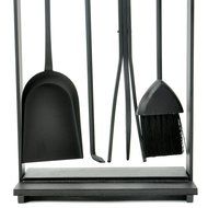 Pilgrim 5 Piece Modern Matte Black Toolset Matte Black with Brushed Steel Handles 31" H 18015 N4