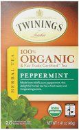 Twinings Pure Peppermint Herbal Tea, 1.41 Ounce Box, 20 Count N137