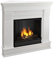 Chateau Corner Gel Fireplace in White N2