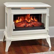 Comfort Smart Jackson Cream Infrared Electric Fireplace Stove with Remote Control - CS-25IR-CRM