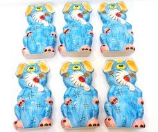 AD Trend 27705 Radiators Humidifier, Ceramic, Blue Elephant Shape (Pack of 6) N2