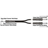 GLS Audio 6ft Y-Cable Splitter Cord - 1/8" TRS Stereo to 1/4" TS Mono - 6' Cables 3.5mm (Mini) to 6mm Cord for...