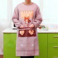 Spritech(TM) Lovely Long Sleeves Antifouling Cartoon Chef Apron for Home Restaurant and Hotel