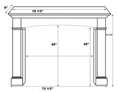 Pearl Mantels 160-56 Vance Unfinished Fireplace Mantel, Interior Opening 56-Inch Wide by 42-Inch High N6