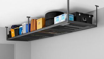 NewAge Products 40151 4-Feet by 8-Feet Ceiling Mount Garage Storage Rack, Gray N2