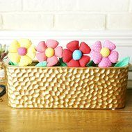 WOOD MEETS COLOR Handmade Fabric Flower Air Purifying, Bamboo Charcoal, Fragrance and Chemical Free, Non Toxic... N6