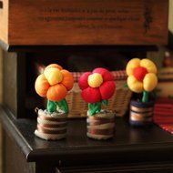 WOOD MEETS COLOR Handmade Fabric Flower Air Purifying, Bamboo Charcoal, Fragrance and Chemical Free, Non Toxic... N7