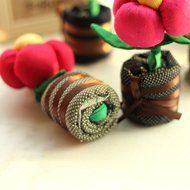 WOOD MEETS COLOR Handmade Fabric Flower Air Purifying, Bamboo Charcoal, Fragrance and Chemical Free, Non Toxic... N8