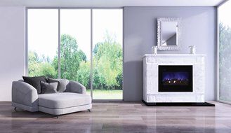 Amantii ZECL-26-2923-FLUSHMT-BG Zero Clearance Series Built-In Flush Mount Electric Fireplace with Ember Media... N7