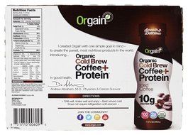 Orgain Organic Cold-Brew Coffee Plus Protein, Iced Mocha, 11.5 Ounce, 12 Count N2