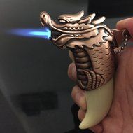 Refillable Jet Flame Butane Torch Cigar Windproof Dragon Style Cigarette Lighter N5