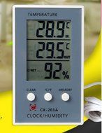 Surborder Shop Digital Lcd Thermometer Indoor/outdoor Thermometer Humidity Hygrometer with Clock N5