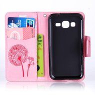 Galaxy Core Prime Case,ikasus Glitter Diamond Embossing Flowers Lily Butterfly PU Leather Flip Wallet Pouch Stand...