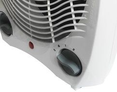 Premium 2 in 1 Portable Fan Heater Adjustable Thermostat White Electric Indoor Outdoor