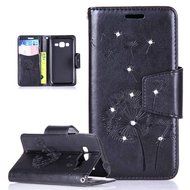 Galaxy Core Prime Case,ikasus Glitter Diamond Embossing Flowers Lily Butterfly PU Leather Flip Wallet Pouch Stand... N7