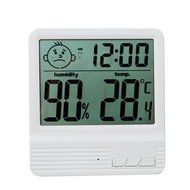 White Home/Office/ Car/Hospital/Factory/Baby's Room Standing/Hanging Temperature Humidity Measurement with Clock