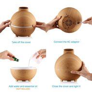 Aphse Version 600ml Essential Oil Diffuser Wood Grain Aroma Diffuser and Cool Mist Personal Humidifier, Whisper... N2