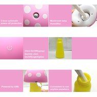 Fasthorse Mushroom Lamp Humidifier Portable USB Aromatherapy Aroma Diffuser for Office Home Travel (Pink) N13