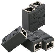 Jadaol&reg; Ethernet Cable In-line Shielded RJ45 Coupler, Female to Female - 5 Pack Black