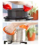 Kuke 1 Pcs Kitchen Silicone Heat &ndash;resistant Scald Preventing Oven Mitts (Bule) N3