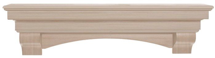 Pearl Mantels 495-72 Auburn Arched 72-Inch Wood and Wood Veneer Fireplace Mantel Shelf, Unfinished. N14