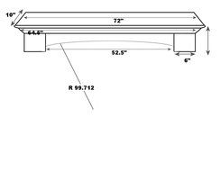 Pearl Mantels 495-72 Auburn Arched 72-Inch Wood and Wood Veneer Fireplace Mantel Shelf, Unfinished. N15