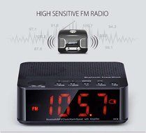 MX - 017 Bluetooth Portable Desktop Alarm Clock V2.1 Stereo Speaker Support FM Radio Handsfree AUX In TF ...... N2