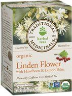 Traditional Medicinals Organic Linden Flower with Hawthorn and Lemon Balm Tea, 16 Tea Bags (Pack of 6)