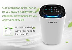 GearBest Awei Smart Portable Hepa Filter Air Purifier Cleaner Car Motion Sensor with Dust Detector For Home (White) N3