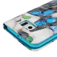 S6 Case,Samsung Galaxy S6 Case - Wallet 3D Effect Colorful Print Patterns Premuim PU Leather Soft TPU Inner Cover... N27