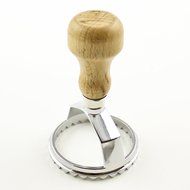 Zoie + Chloe Ravioli Maker Cutter Stamp 2-Set - Round &amp; Square Shape Mold - Large Size Aluminum Press with Natural... N4