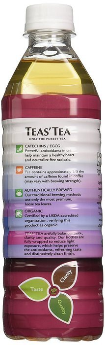 Teas' Tea Organic Lightly Sweet, Pomegranate Blueberry Green Tea, 16.9 Ounce (Pack of 12) N2