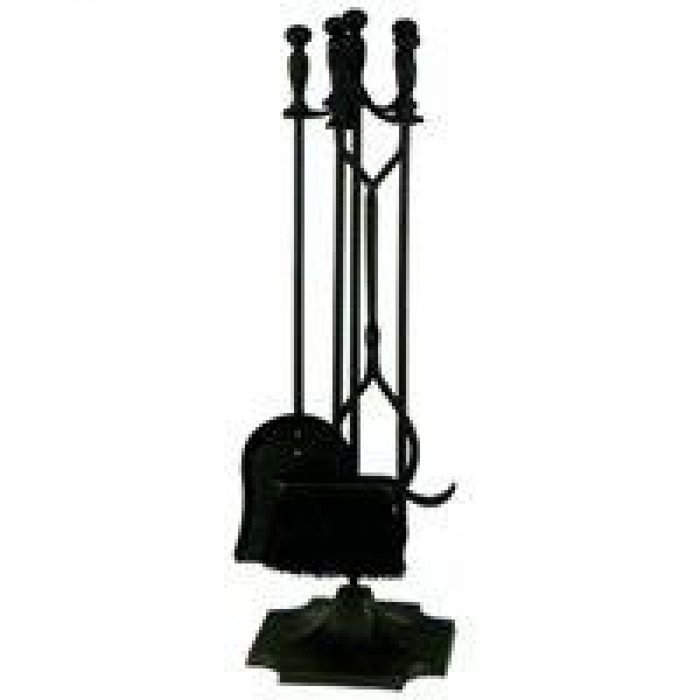 Fireset Fireplace Tool Set, Black 5 Pc
