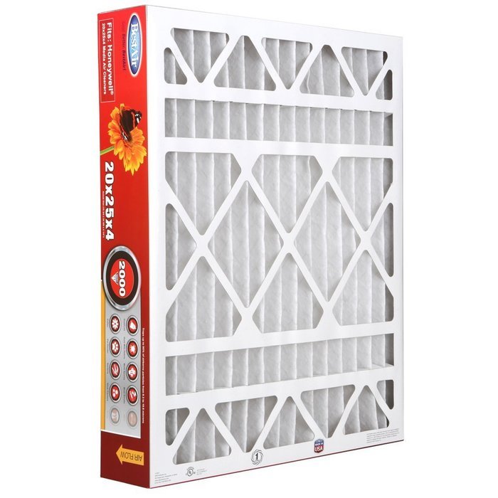 BestAir HW2025-11R Honeywell Pleated Filter, 20 by 25 by 4" N6