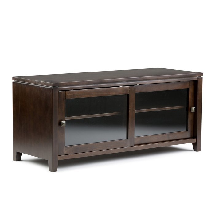 Simpli Home Cosmopolitan Wide TV Media Stand, 72", Coffee Brown N7