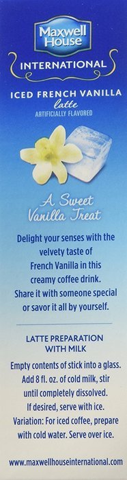 Maxwell House International Coffee French Vanilla Iced Latte Singles, 3.42-Ounce Boxes (Pack of 8) N3