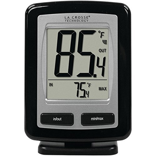 New LA CROSSE TECHNOLOGY WS-9009BK-IT-CBP Black Wireless Temperature Station