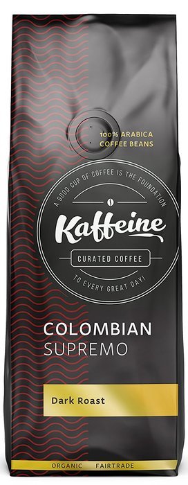 Kaffeine Koffee Organic Colombian Supremo Dark Roast Ground Coffee (2 LB)