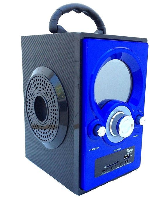 Rider Portable SD/USB Digital Speaker Multimedia Music Boombox Player-900R Blue