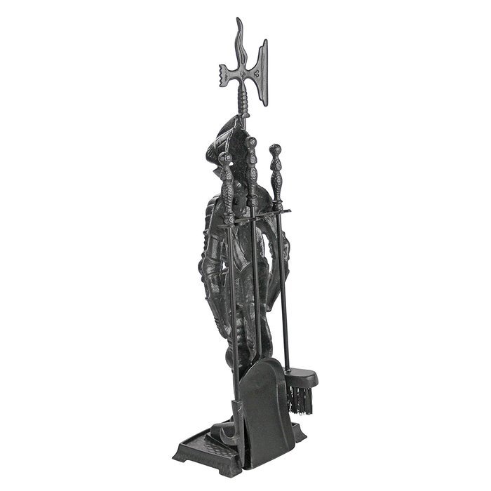 Design Toscano The Black Knight Fireplace Tool Ensemble N3