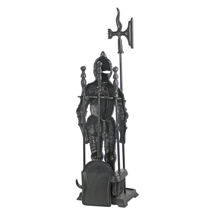 Design Toscano The Black Knight Fireplace Tool Ensemble N4