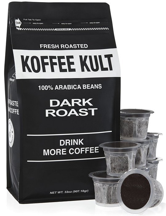 Koffee Kult Dark Roast Coffee Single Serve Capsules for Keurig K-cup Brewers 100% Arabica Coffee - Fair Trade... N15