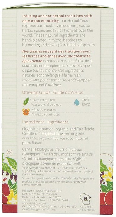 Rishi Tea Organic Cinnamon Plum Loose Leaf Herbal Tea, 3.00 Ounces Tin N4
