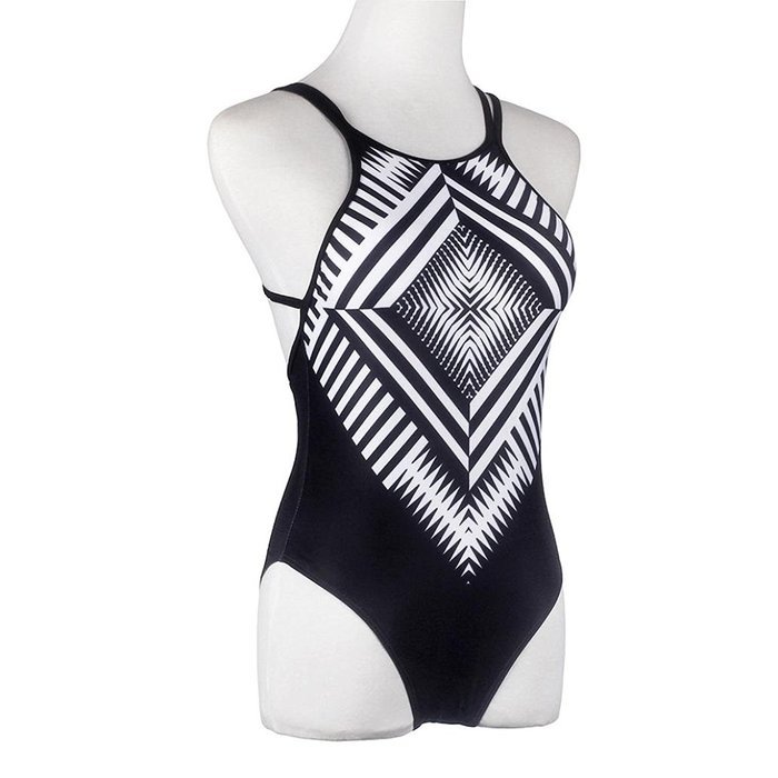 HOT Sale!Canserin Women Bohemia One-piece Geometric Bandage Swimsuit