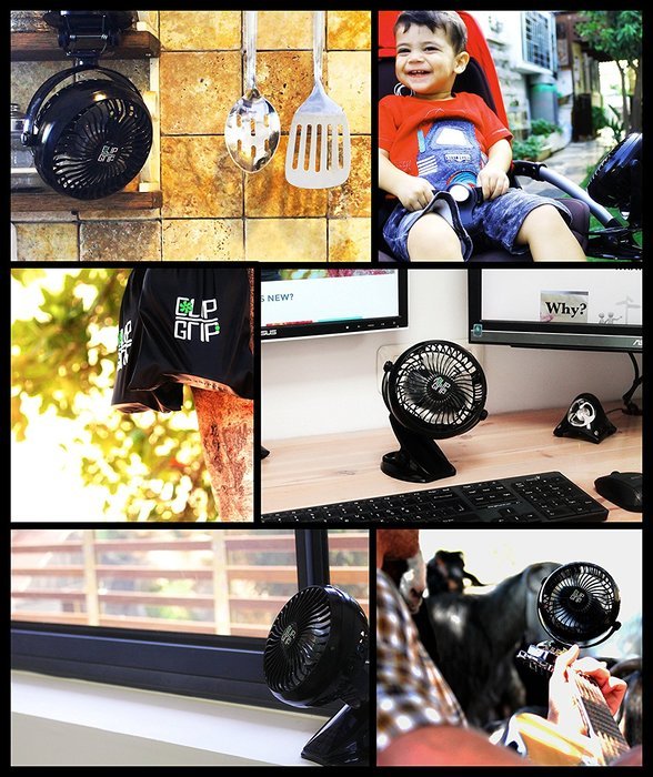 Powerful Clip On Fan ClipGrip With a Lifetime Guaranty, Battery Operated Portable & Rechargeable, White Noise... N9