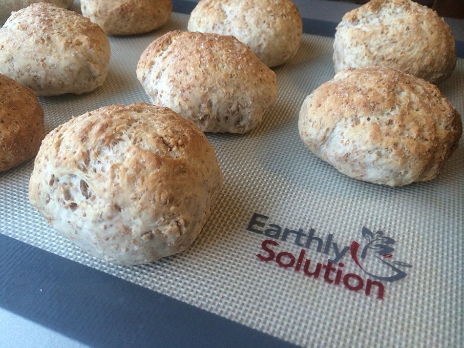 Earthly Solution Professional Grade Silicone Baking Mat, with Ebook, 16.5" x 11", Grey and White N4