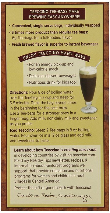 Teeccino Herbal Coffee, French Roast, Caffeine-Free, 25-Count Tea Bag N33