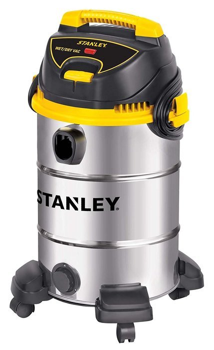 Stanley Wet/Dry Vacuum, 5 Gallon, 4 Horsepower, Stainless Steel Tank